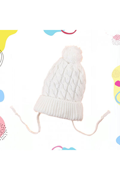 Micii Ștrumfi Căciulă tricotată pentru bebeluși 0-12 luni cu pompon