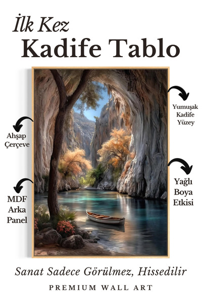 ARTAN GALLERY İtalyan Kadife Doğa Manzaralı Duvar Tablosu | Yağlı Boya Görünü...