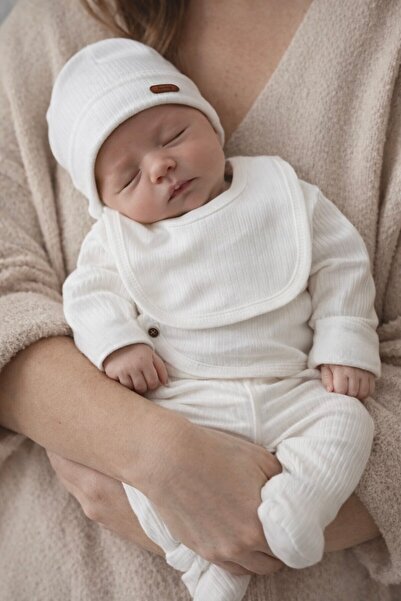 Bilge Trend Natural White 7 Piece Newborn Baby Hospital Release Zibin Set