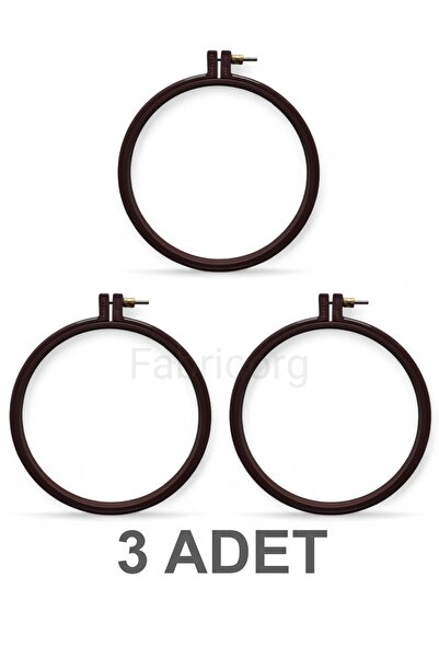 fabricorg 3 Adet Vidalı Plastik Kasnak Hello (19 cm)