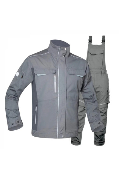 ardon Grey hydrophobic work suit set with bib pants, URBAN+