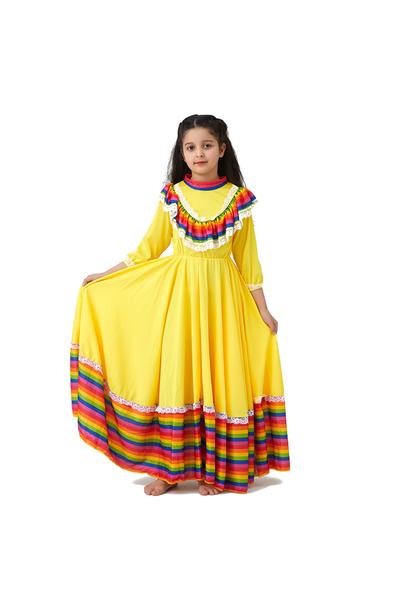 chuyaqisi Mexican Dress for Girls Kids Princess Dress Halloween Carnival Birt...