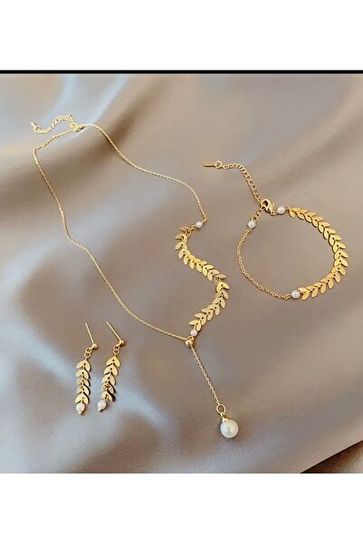 DEROSA JEWELRY&TEXTILES PASLANMAZ ÇELİK SET KOLYE,BİLEKLİK,KÜPE