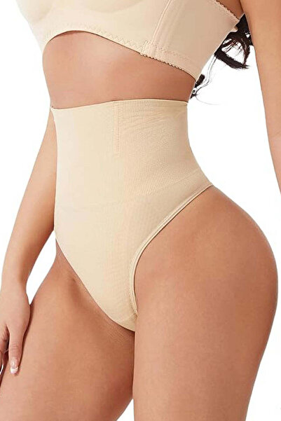 Linovit Selena shapewear thong panties - Medium waist - Beige - Beige, XL