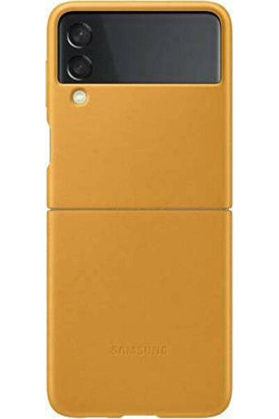 Samsung Δερμάτινο κάλυμμα πίσω καλύμματος μουσταρδί (Galaxy Z Flip 3 5G)
