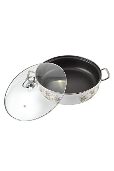 Perfect Home Enameled frying pan with glass lid 26cm