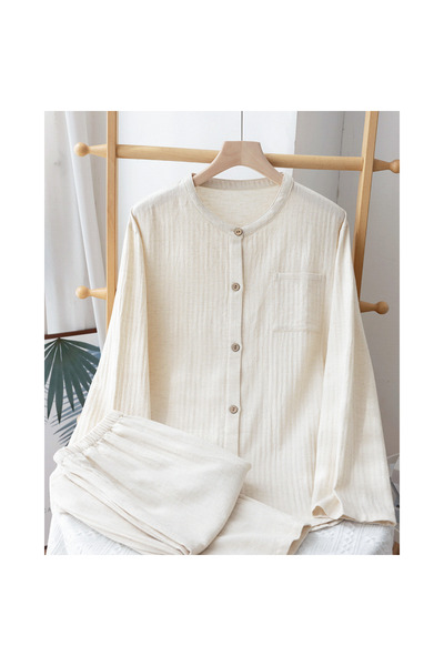 delis Women's "Pure Comfort" two-piece pajamas, PJ018, Beige