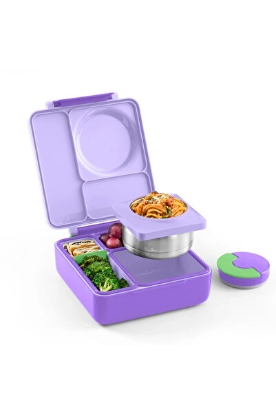 OmieBox - Isı Yalıtımlı Lila Moru Bento Yemek Kutusu