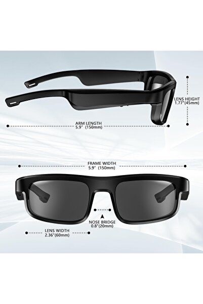 FOXMAG24 Smart sunglasses, with UV400 polarized lenses, integrated microphone...