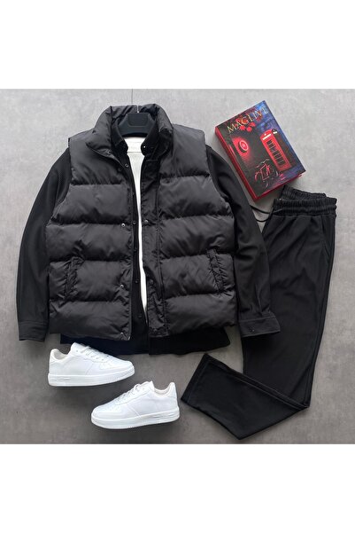 THANBUTİK سترة مبطنة قابلة للنفخ، قماش مجدّل قميص عثماني و قماش مجدّل بنطلون،...