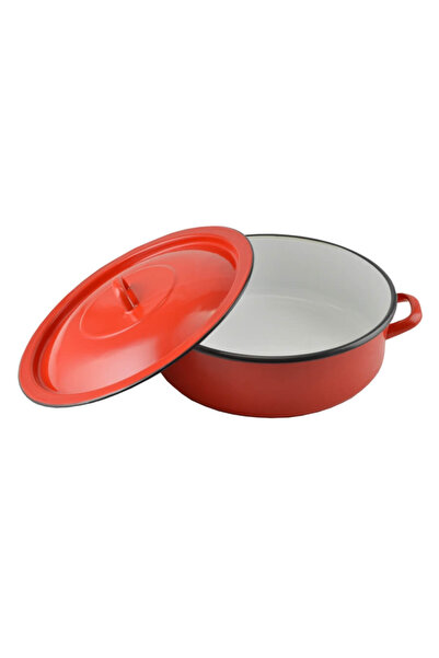 Perfect Home Enameled saucepan with lid 10l red