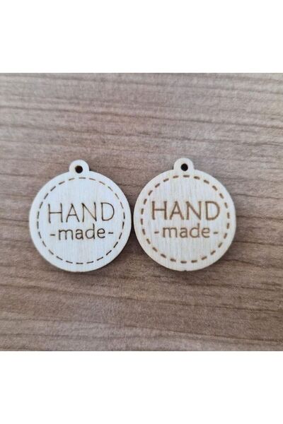 FabricMarket Ξύλινη ετικέτα HANDMADE 2+1 τεμάχια
