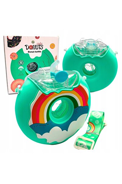 Other Bottle Water Drink with Straw Donut Rainbow Silicone 380 ml