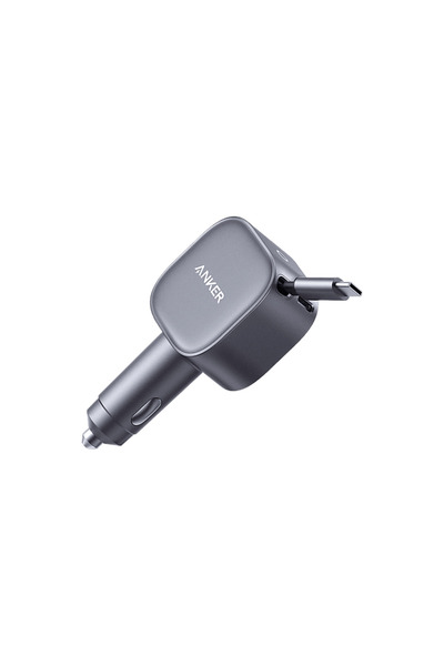 Anker Nano 75W Makaralı Araç İçi Şarj Cihazı Siyah