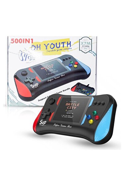 FOXMAG24 Consolă portabilă, retro pentru 2 jucători, cu 500 de jocuri, joysti...