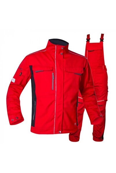 ardon Red hydrophobic work suit set with bib pants, URBAN+