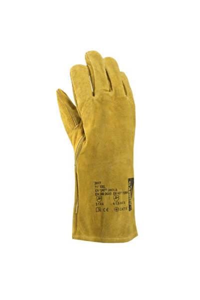 ardon Protective welding gloves, split cowhide leather, yellow color, kevlar ...