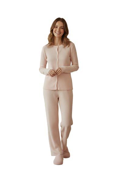 Merlot 100% Cotton Pointelle Buttoned Pajama Top