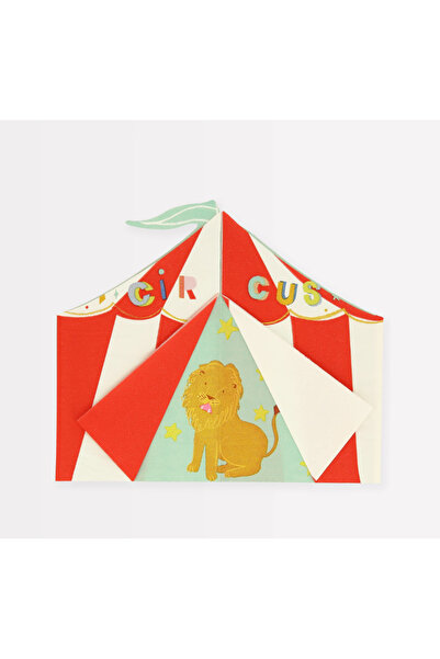 - Circus Shaped Big Top Napkins - Şekilli Sirk Peçete (16'lı)
