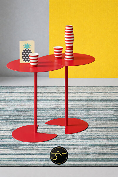 3art Metal Modern İkili Yan Sehpa Seti – Minimal Tasarım, Salon & Ofis Dekoru