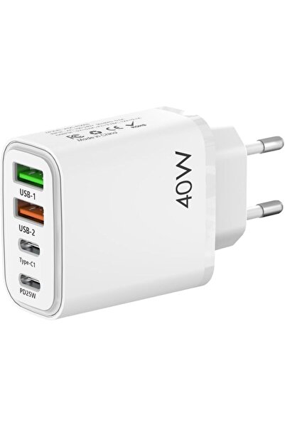 Arabest European USB C Charger, 40W,4 Ports Type C Fast Phone Charging Blocks...