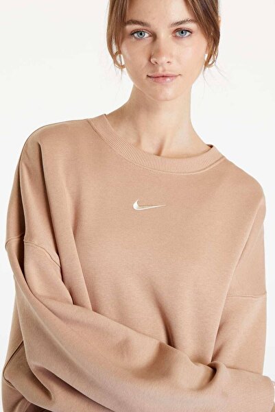 Nike Sportswear Essential Collection Fleece Oversized D Women's Sweatshirt Beige