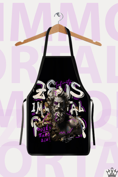 The Barber Fashion Zeus Mor Önlük Mutfak & Berber & Kuaför Önlüğü Makas Tarak...