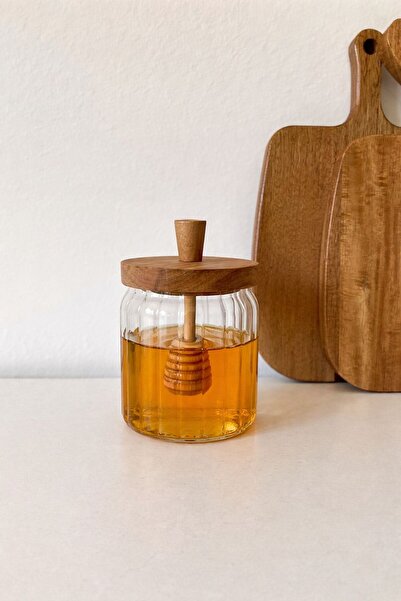 LEONEV وعاء زجاجي من البوروسيليكات بغطاء من خشب الأكاسيا