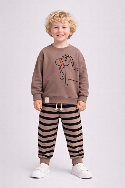 dinamik çocuk Set de trening pentru băieți, cu dungi, cu imprimeu piese, 2ipl...