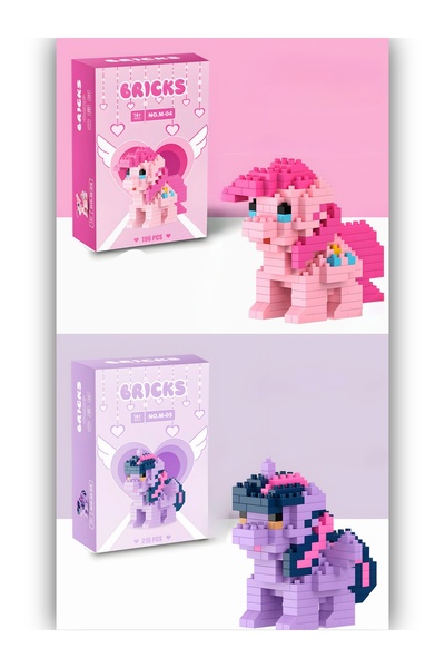 DEK BRICKS My Little Pony Pinkie Pie & Twilight Sparkle İkili Yapı Blokları F...