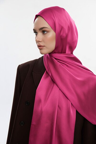 Mizalle & YAQA Özel Saten Dokulu Pembe Şal