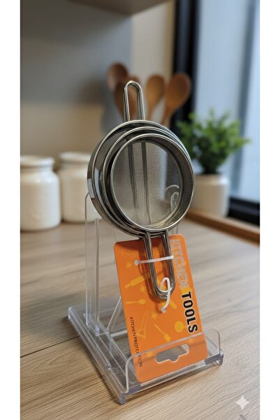 LeylArt Metal Strainer Set Mini Size 3-Piece Stainless Steel Wire Strainer Ki...
