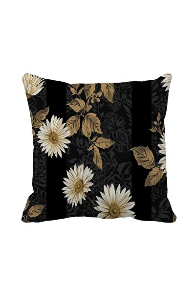 Queen Jera Elegantly Featured Daisy Patterned 43X43 Double Sided Printed Blac...