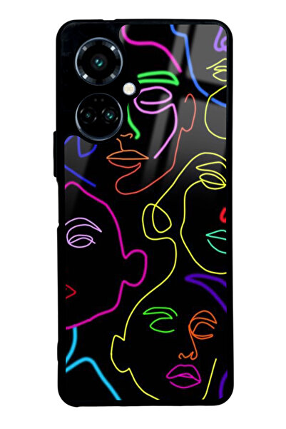 Spoyi Tecno Camon 19 Glossy Phone Case with Neon Silhouette Design