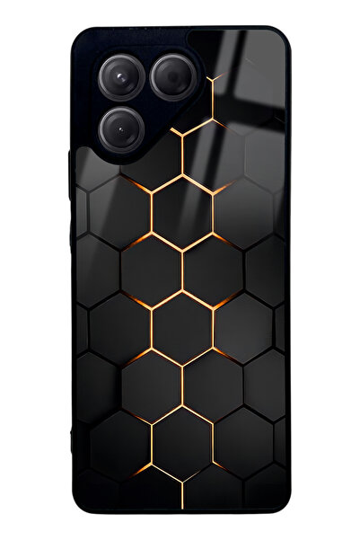 Spoyi Tecno Pova 7 Yellow Carbon Tasarımlı Glossy Telefon Kılıfı