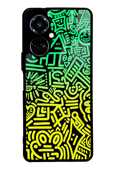Spoyi Tecno Camon 19 Neon Glossy Phone Case with Geometric Design