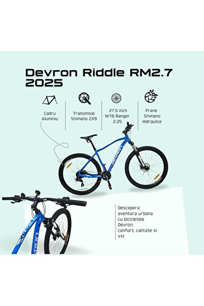 Devron Bicicleta Mtb Riddle RM2.7 2025 - 27.5 Inch, M, Albastru