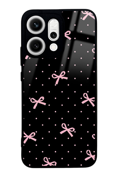 Spoyi غطاء هاتف أوبو رينو 14 بتصميم شريط وردي لامع