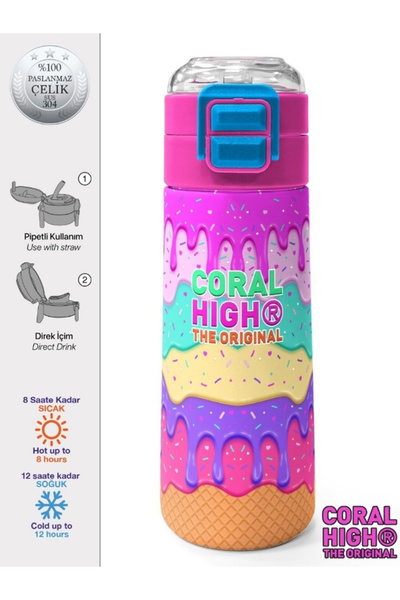 Coral High Pipetli ve Direkt İçim Çelik Termos 500 ml