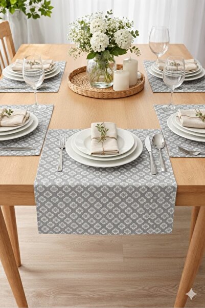 Rona Home Set de masă decorativ cu flori, stil rustic modern - Set american p...