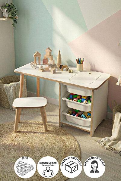 Bofigo Çocuk Çalışma Masası Oyun Masası Etkinlik Masası Aktivite Masası Seti ...