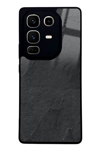 Spoyi İnfinix Note 50 Pro Siyah Mermer Tasarımlı Glossy Telefon Kılıfı