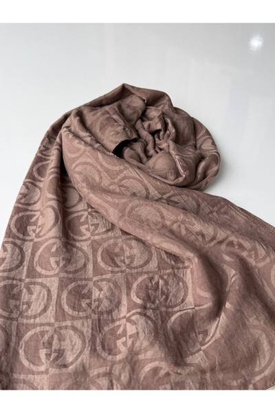 QASSA SHAL Organic Dubai g Pattern Hazelnut Shell Shawl