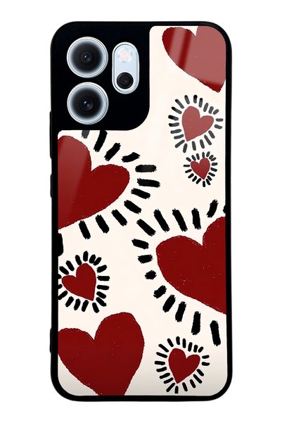 Spoyi Oppo Reno 14F Brush Heart Design Glossy Phone Case