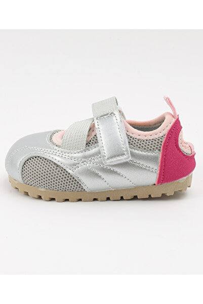 SAPS Mesh Detailed Velcro Closure Casual Shoes - Silver/Pink