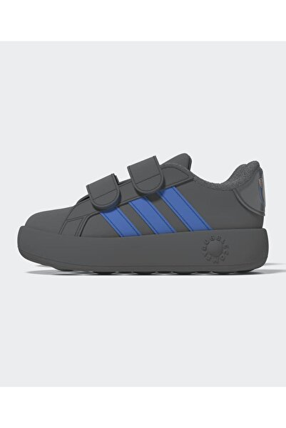 adidas حذاء رياضي من ديزني جراند كورت بإغلاق فيلكرو - فحمي