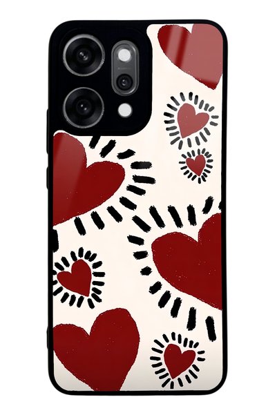 Spoyi Oppo Reno 14 Pro Brush Heart Design Glossy Phone Case