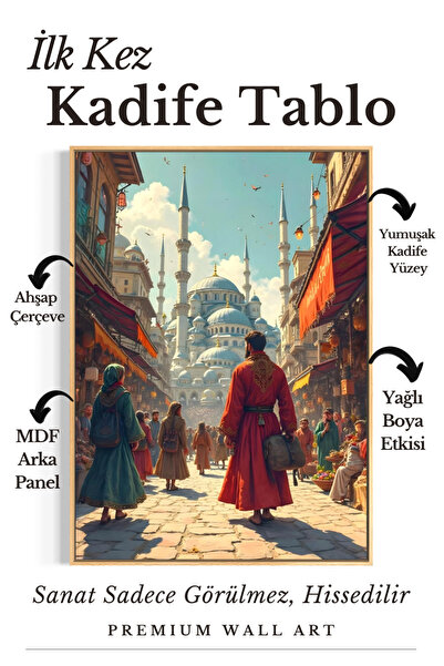 ARTAN GALLERY İtalyan Kadife Osmanlı İstanbul Temalı Duvar Tablosu | Yağlı Bo...