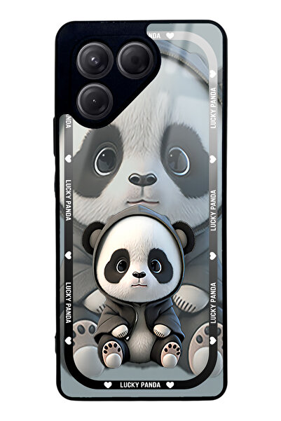 Spoyi Tecno Pova 7 White lucky panda Tasarımlı Glossy Telefon Kılıfı