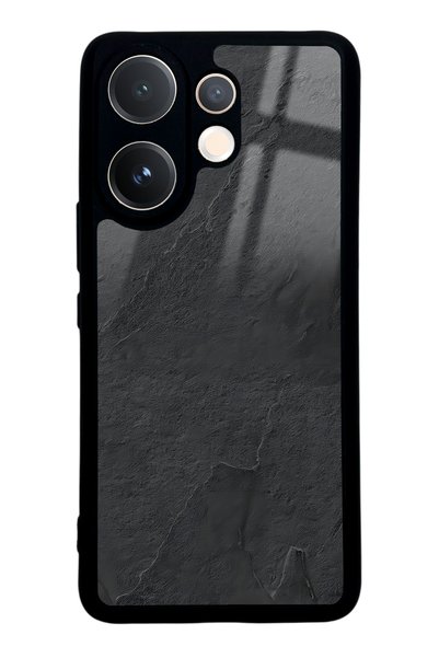 Spoyi Vivo V60 Glossy Phone Case with Black Marble Design